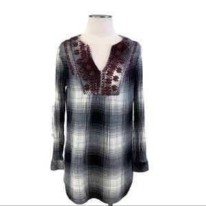 Anthropologie- Flawed* Floreat Embroidered Tunic XS